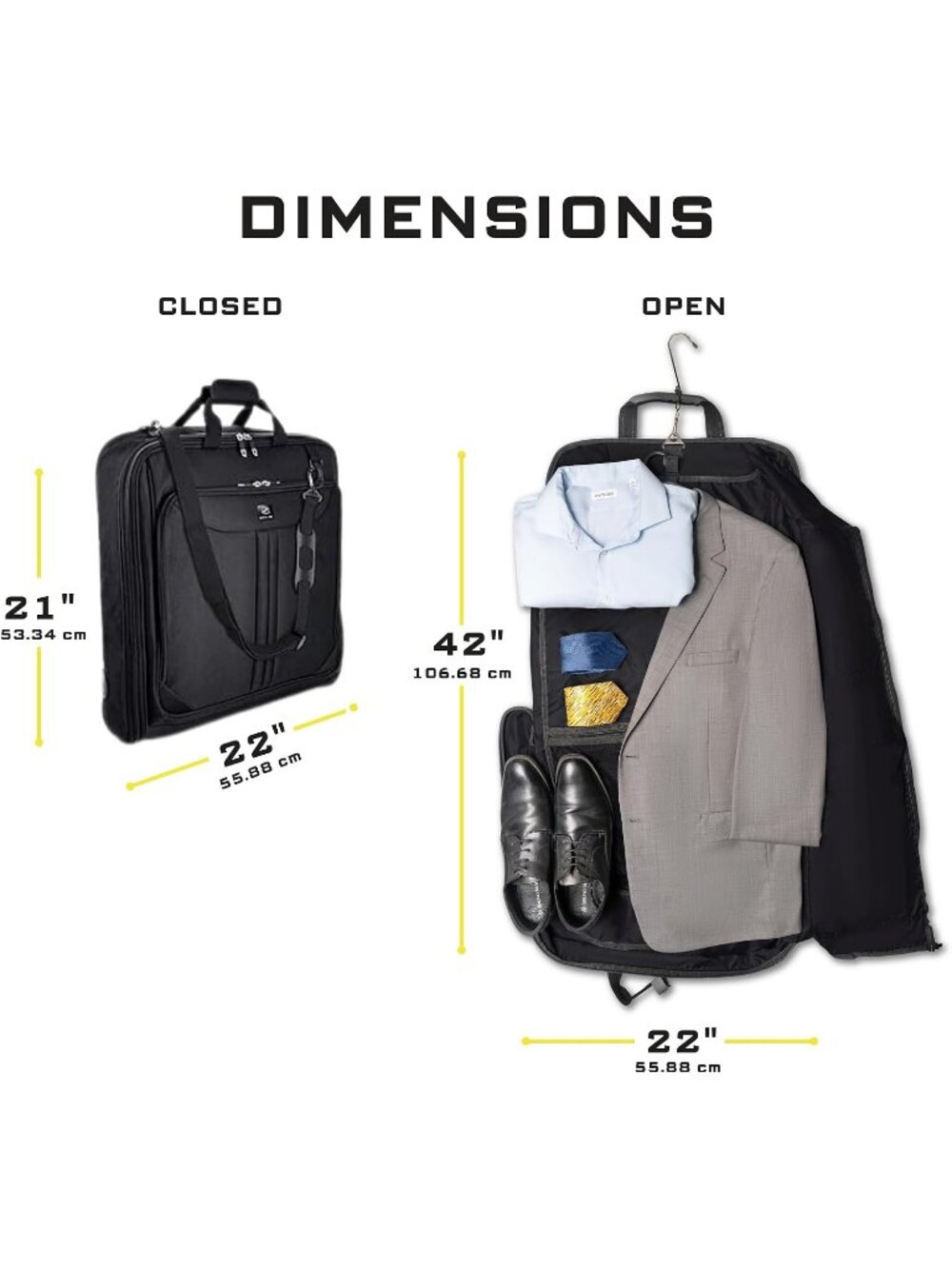 New Premium travel garment bag. Carry-on for Men & Women. Hangs 4 Items - Picture 4 of 6